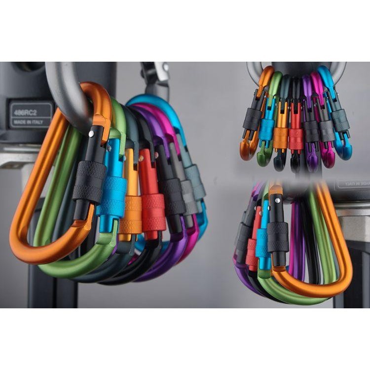 【Warna Dipilih】Quickdraw Carabiner Aluminium Alloy` Karabiner` Gantungan Kunci` Keychain Lock Buckle