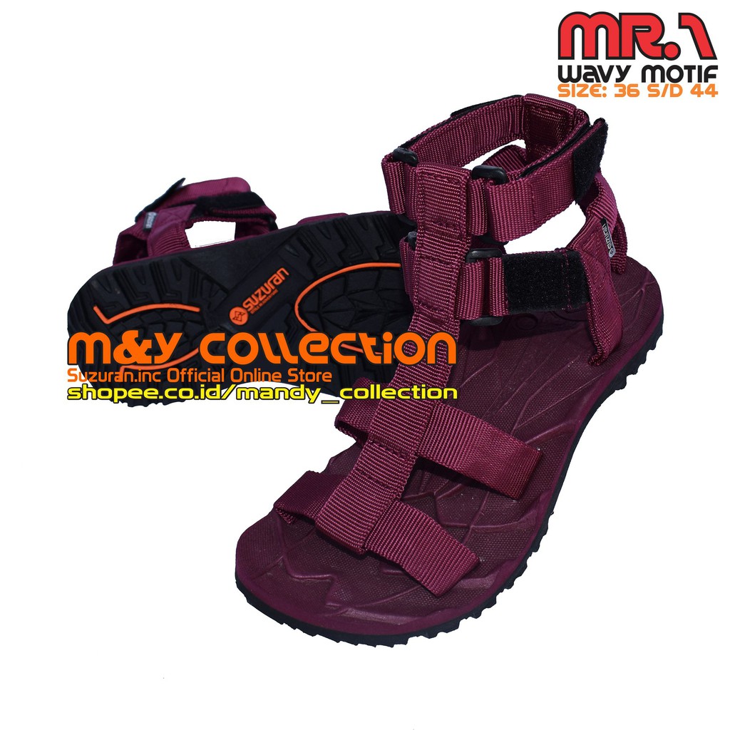 SUZURAN Sandal High Land Maroon