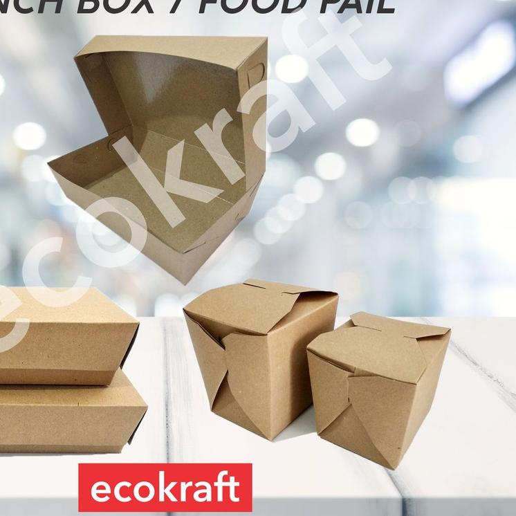 

➦ (PAKET ISI 10 PCS) LUNCH BOX FOOD PAIL COKLAT PUTIH MEDIUM LARGE Ω