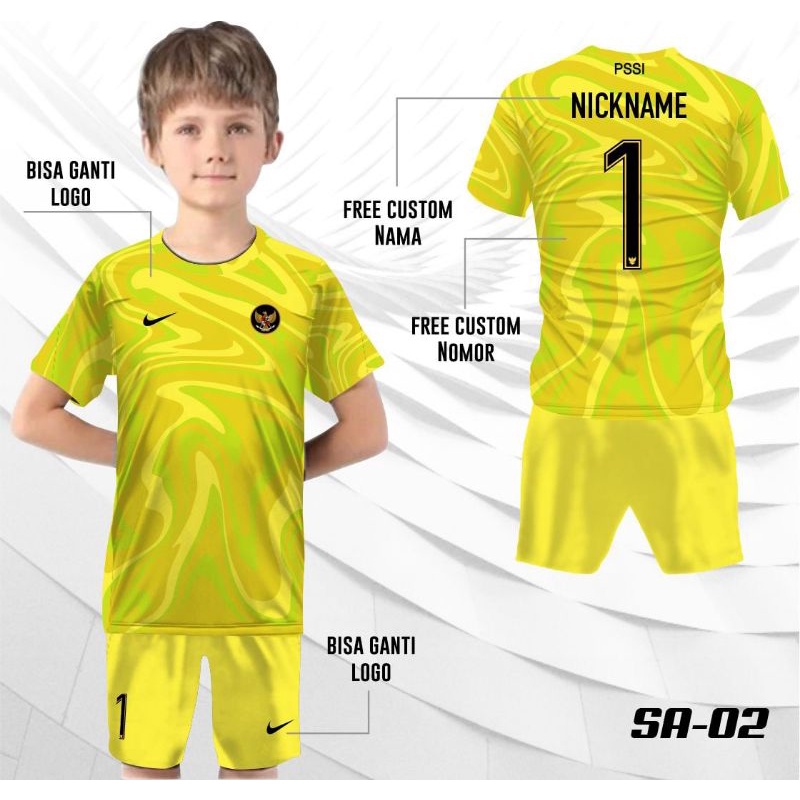 Jersey sepak bola stelan baju kiper anak kaos sepak bola anak