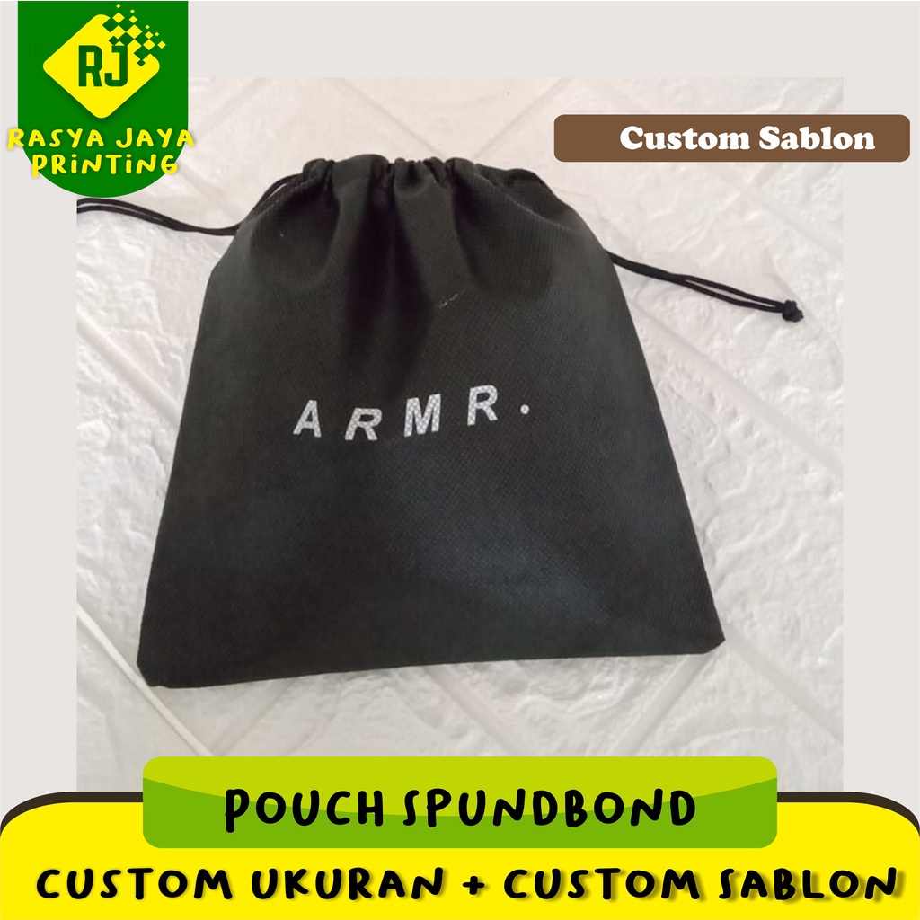 Pouch Spundbond Custom | Kantong Serut | Pouch Spundbond Parfum | Pouch Custom | Furing Tas / Dompet