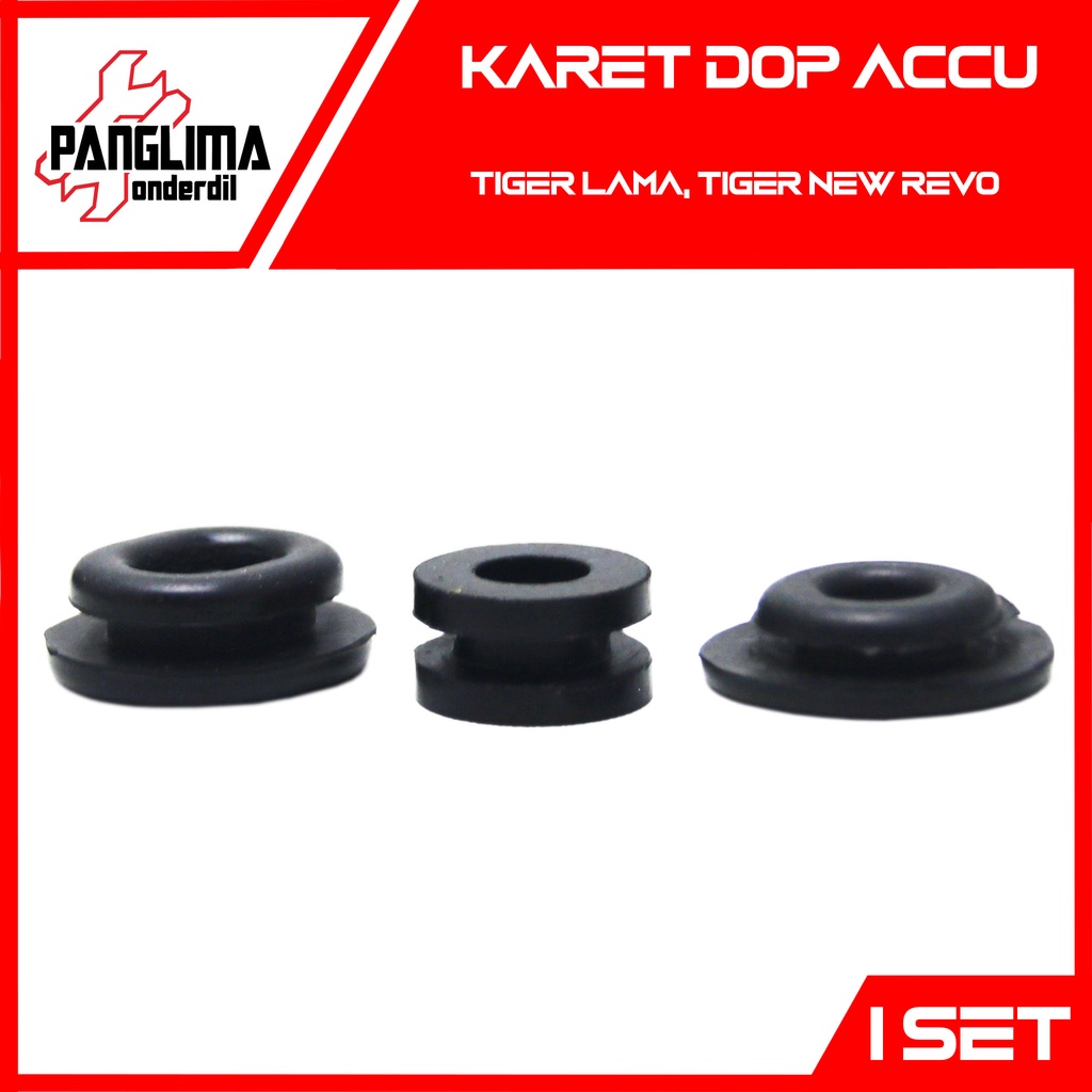 Karet Dop Accu Tiger Lama-New Set Body Tutup Aki-Grommet 1 Set-3 Pcs