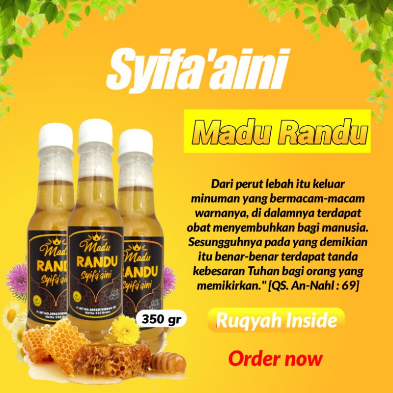 

Madu Murni Madu Asli | Madu Randu Syifa'aini 350 gr Madu Murni Madu AsliHerbal Natural Honey