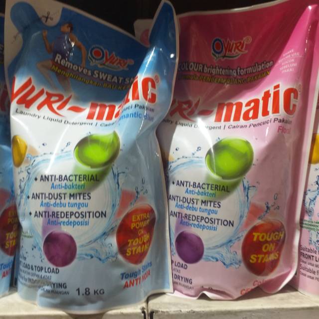 YURI-MATIC Laundri Liquid Detergent ukuran 1.8kg