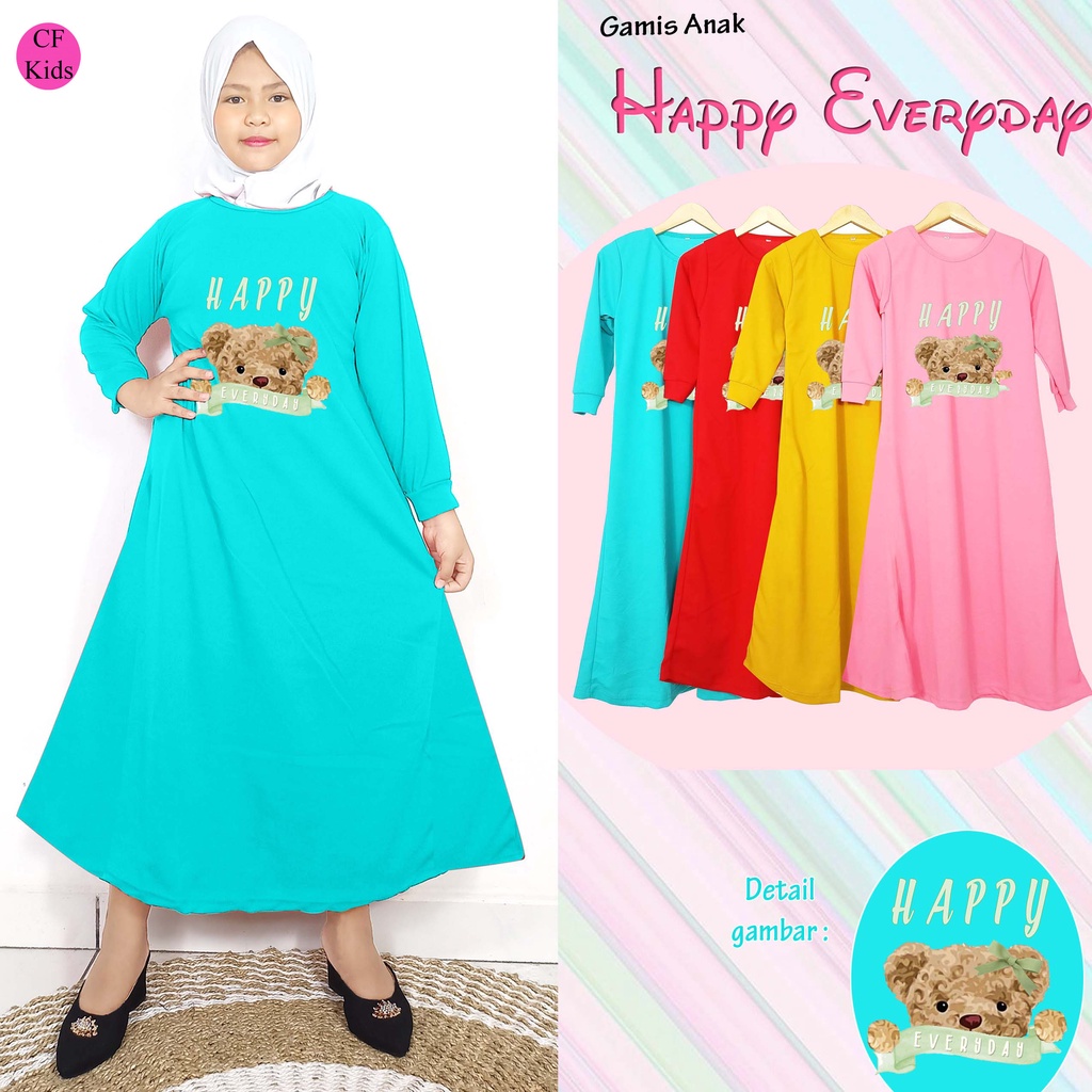 Gamis Anak Perempuan DTF Happy Bear CF Kids