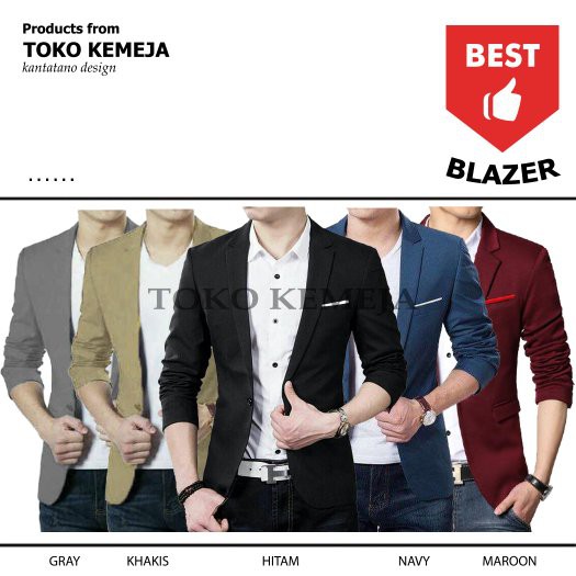 BLAZER FORMAL PRIA (BC-37) BAJU MOTIF JAKET COMBO CASUAL COWOK KOREA| FASHION EXECUTIVE ELEGANT