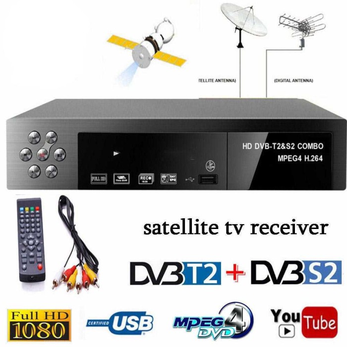 Set Top Box TV Digital Receiver 1080P Sinyal DVB-T2 + DVB-S2 Prosesor Montage VT6000 HDMI Remote