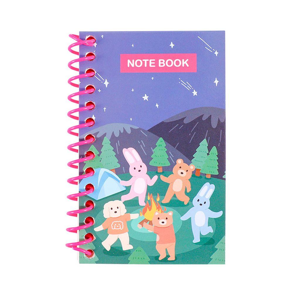 [Elegan] Mini Diary Notebook 80halaman Portable Korea Garis Horizontal Siswa Sekolah Alat Tulis Supply Anak Sketchbook Bunny Diary Book