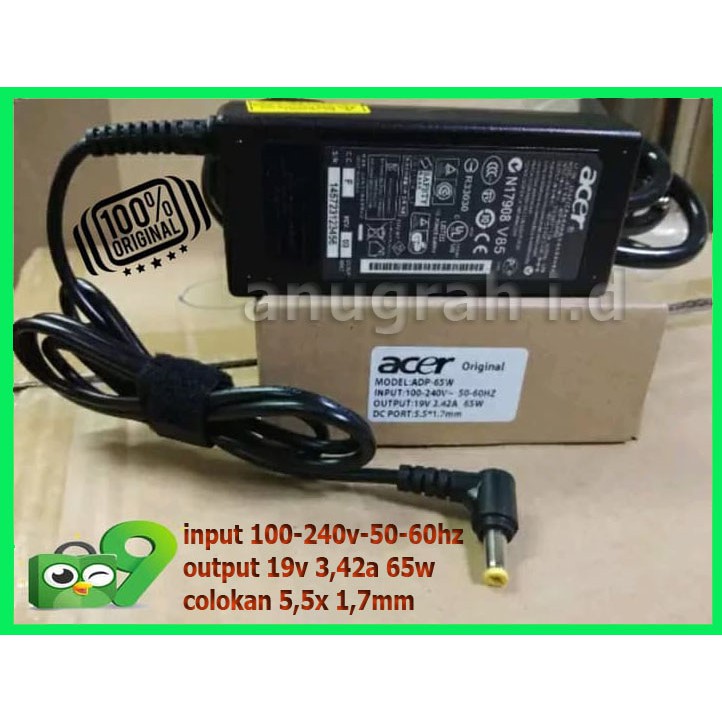 Adaptor Charger Acer Aspire V3-431 V3-471 V3-551 V3-571 65W