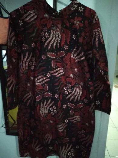 Batik Tunik Shibori Jumputan Terbaru Size S-3l / Hrb026 Yelbor Navbor / Biru Putih