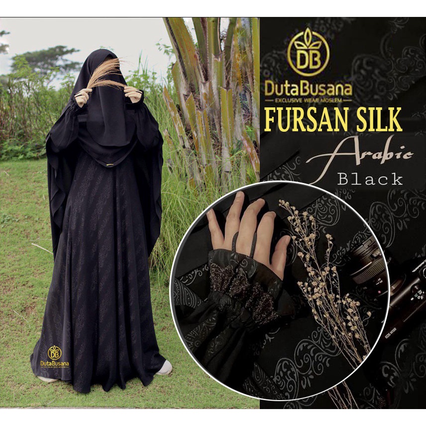 Set Gamis Syari Premium Set Cadar Arabic Series by Duta busana  Fursan Silk Sultan dan Cadar Softpet