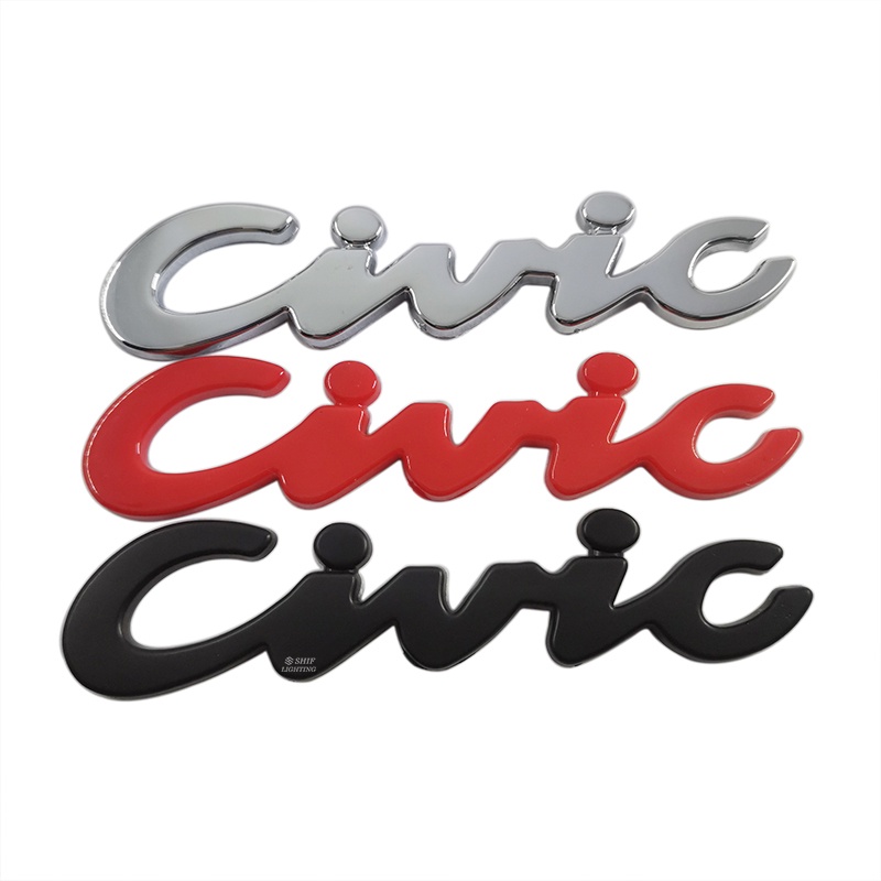 1Pc Stiker Emblem Logo Civic Bahan ABS Krom Untuk Bagasi Mobil Honda Civic