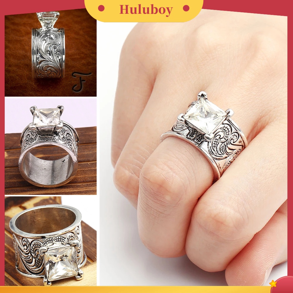 Hu Hu Hu Hu Hu Alat Bantu Pasang Kacamata♡ Cincin Jari Cubic Zirconia Artistik Gaya Vintage Untuk Unisex