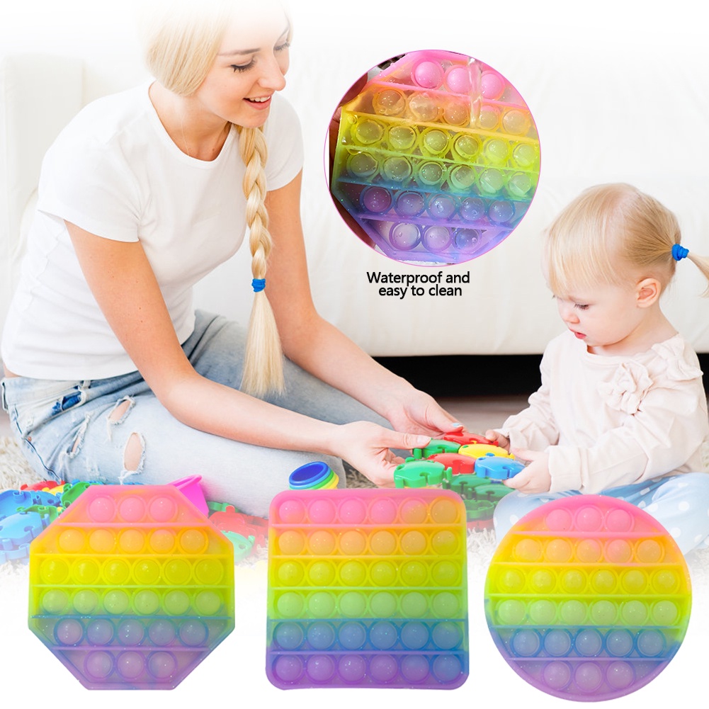 TK Foxmind Push Pop It ti Fidget Toy Bubble Fidget Kids Sensorial Colorful Unicorn Rainbow Robot Dinosaur Toys