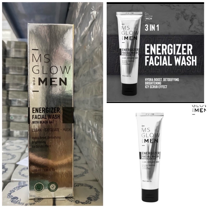 READY MS GLOW FOR MEN ENERGIZER FACIAL WASH / SABUN MUKA MS GLOW FOR MEN