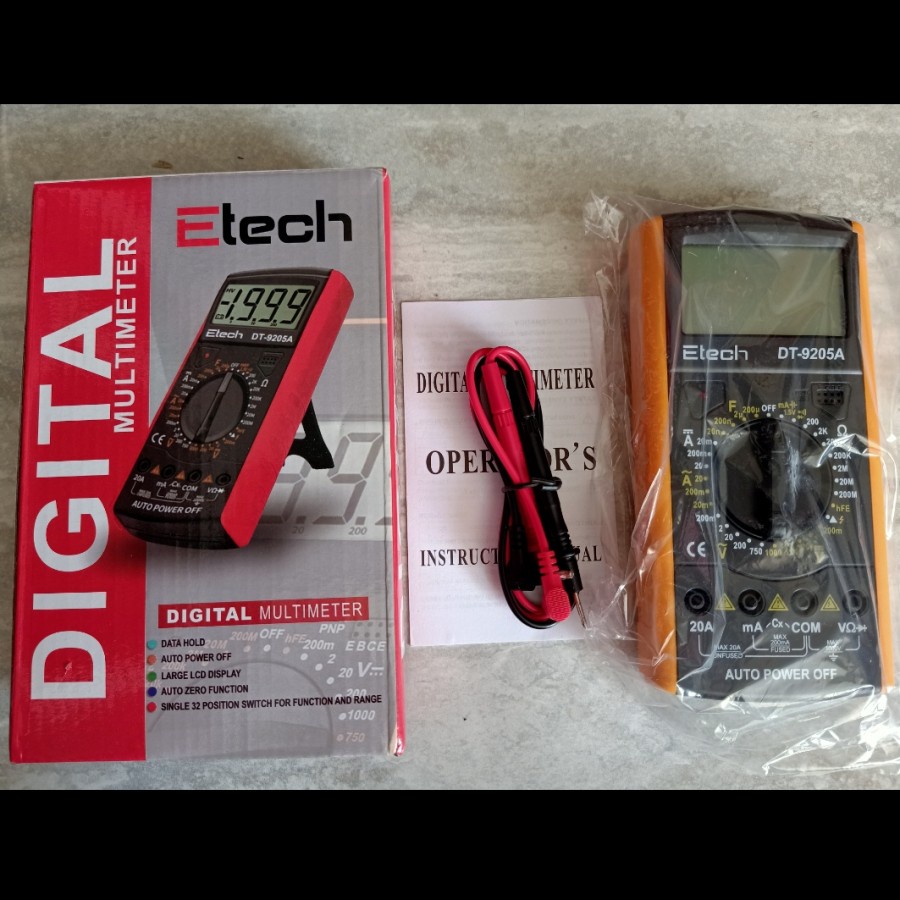 Digital Multimeter Multitester DT-9205A LCD Display AC DC Voltage Resistance Tester