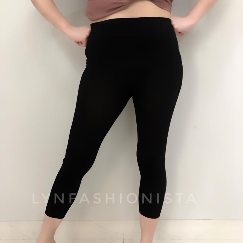 LYNFASHIONISTA-LEGGING WANITA IMPORT PENDEK BAWAH LUTUT FIT TO JUMBO MURAH