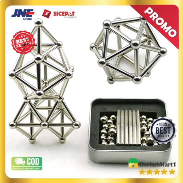 Mainan Magnetik Steel Metalic Stick and Bucky Balls