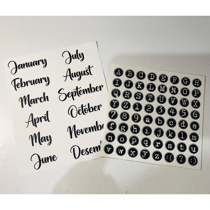 

Sticker Alphabet kiss cut/sticker month kiss cut
