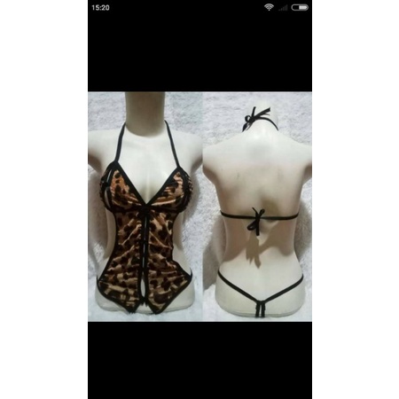 Lingerie teddy motif macan