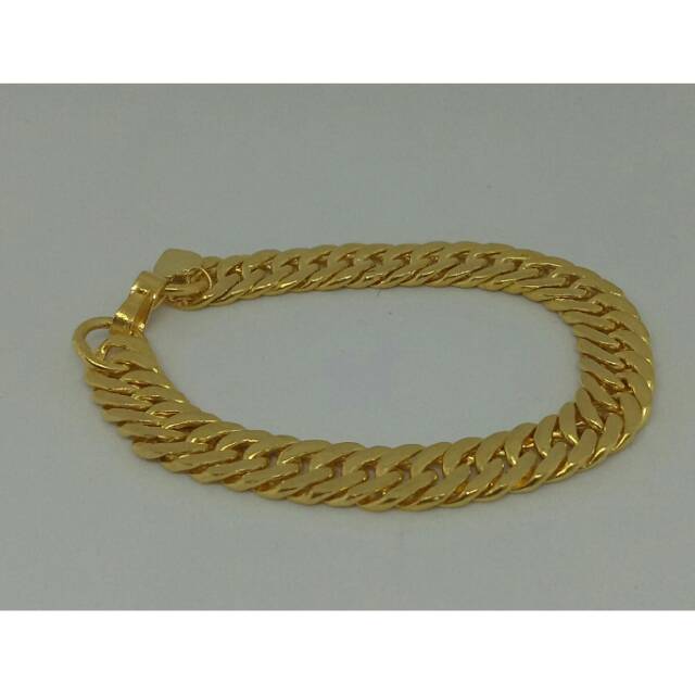 Gelang rantai lipan jumbo lapis emas 24k