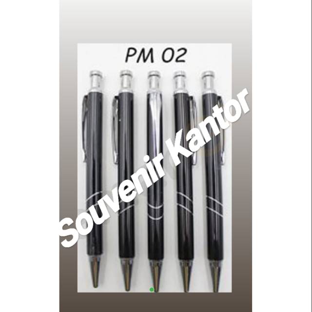 

Pen Metal PM 02 Pulpen stainless Bisa Custom Logo / Nama - Hitam