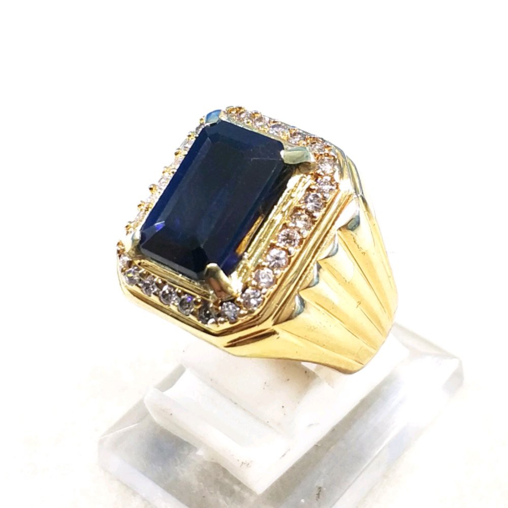 CINCIN PERMATA KING SHAPPIRE OCTAGON KEKERASAN 9MOHS KILAU MEMPESONA