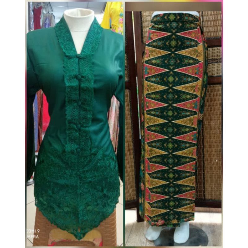 Setelan Kebaya Encim Motif Bordir / Kebaya PNS / Kebaya Betawi / Kebaya Wanita Motif Terbaru