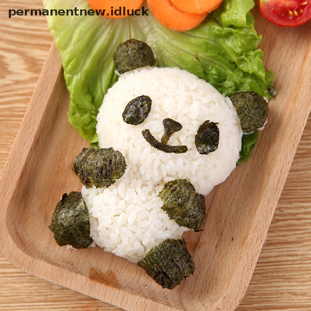 Set Cetakan Nasi Sushi Bento 4 in 1 Bentuk Panda 3D Multifungsi