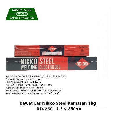 NIKKO STEEL Kawat Las RD-260 1.6x250 Nikko Steel 1kg