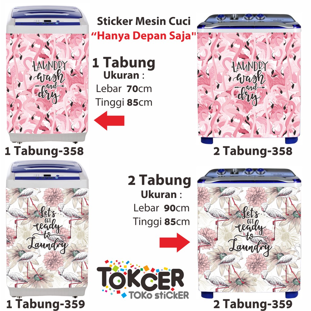 Stiker Mesin Cuci 1 dan 2 Tabung FLAMINGO