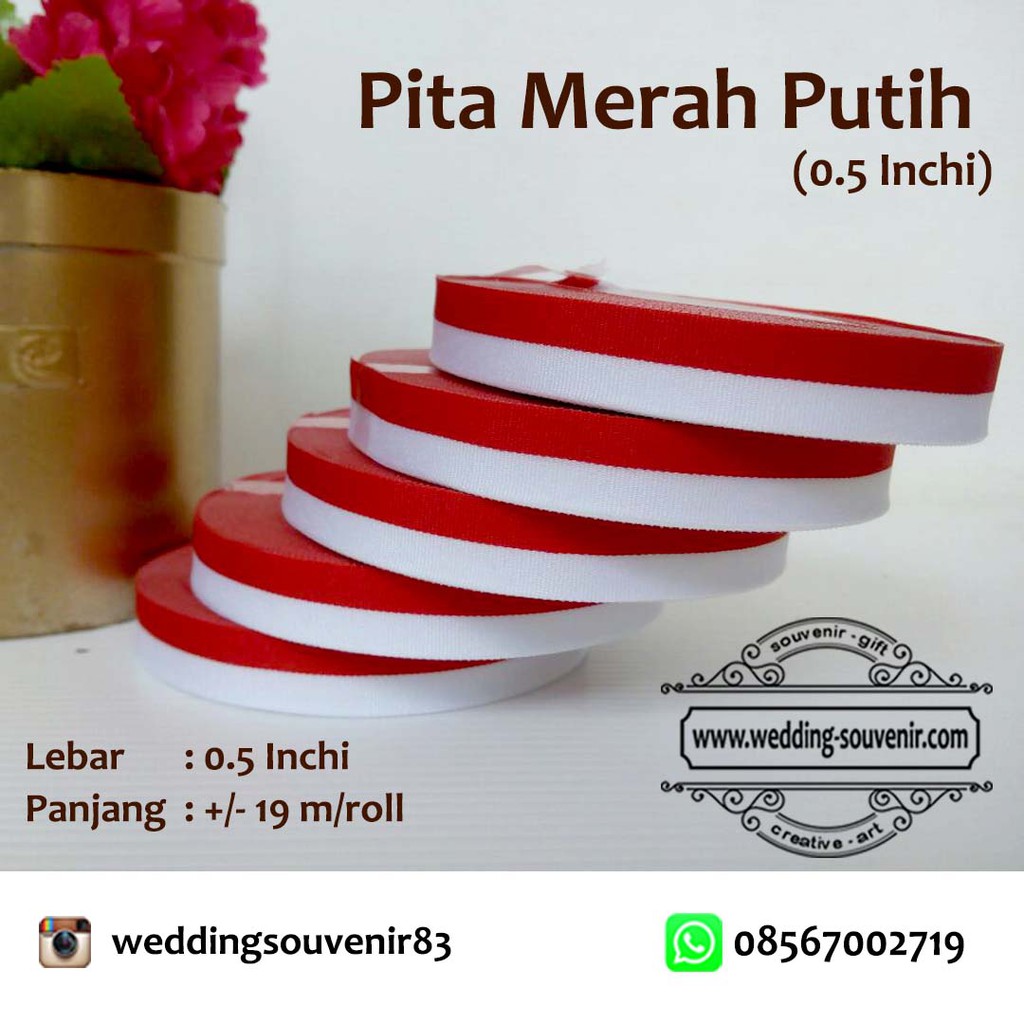 

Pita Merah Putih ukuran 0.5 inch