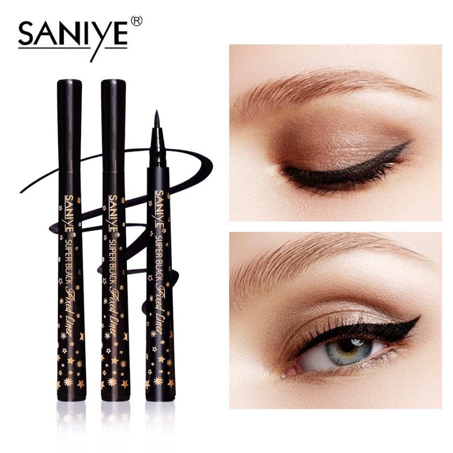 SANIYE M418 Hitam Eyeliner Waterproof Tahan Lama New Mata Kosmetic【BPOM】