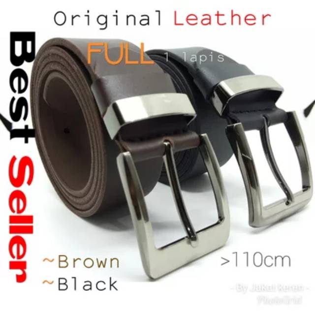 Ikat pinggang kulit asli satu lapis