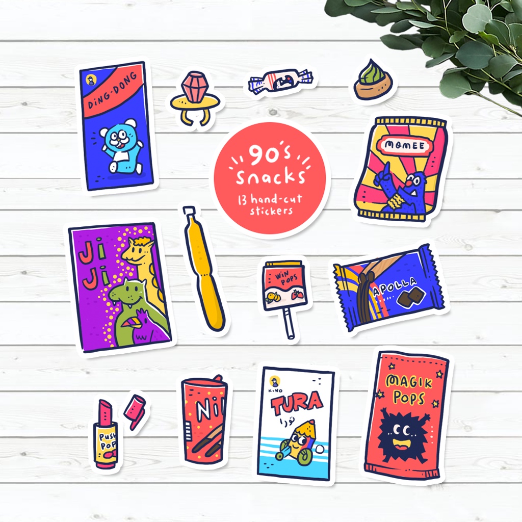 

Azreenchan Hand-cut Stickers 90's Snack