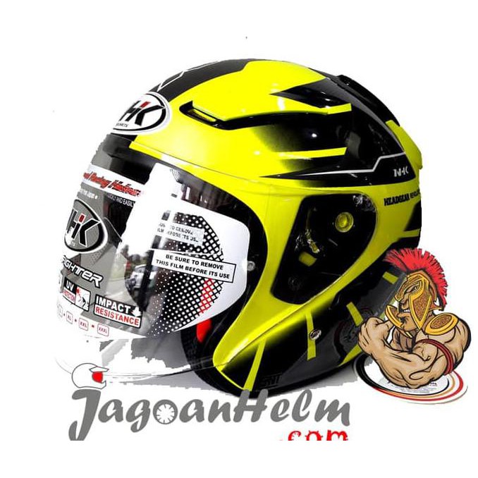 ●MURAH● NHK HELM R1 OCTARIUM | BLACK YELLOW FLUO | DOUBLE VISOR SALE