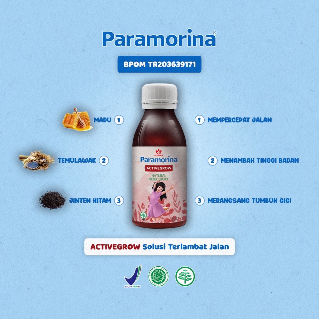 PARAMORINA ACTIVEGROW MADU ANAK SOLUSI TERLAMBAT JALAN DAN TB NAIK - 100ML