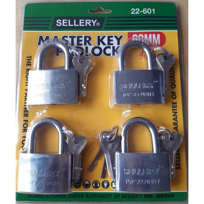 SELLERY - Gembok Master Key 60mm - Gembok Set 4 pcs 60mm