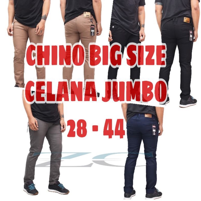 celana chino big size pria jumbo   celana chinos pria panjang ukuran besar 40 42 44   celana chino p