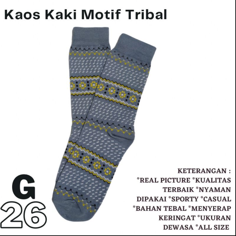G26 Grosir Kaos Kaki Motif Tribal Skate bisa COD Bandung