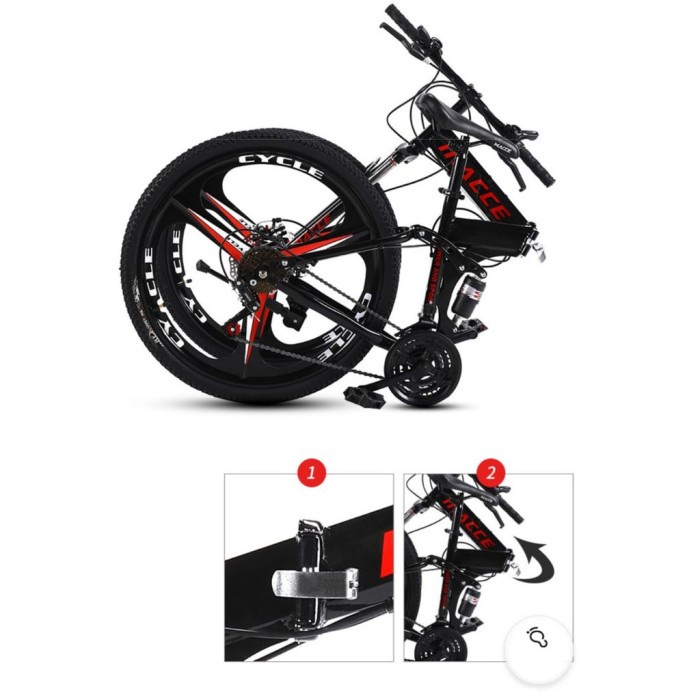 Sepeda Gunung Lipat Macce - 21 Speed 26 Inch Sepeda Gunung 3 Knife - H