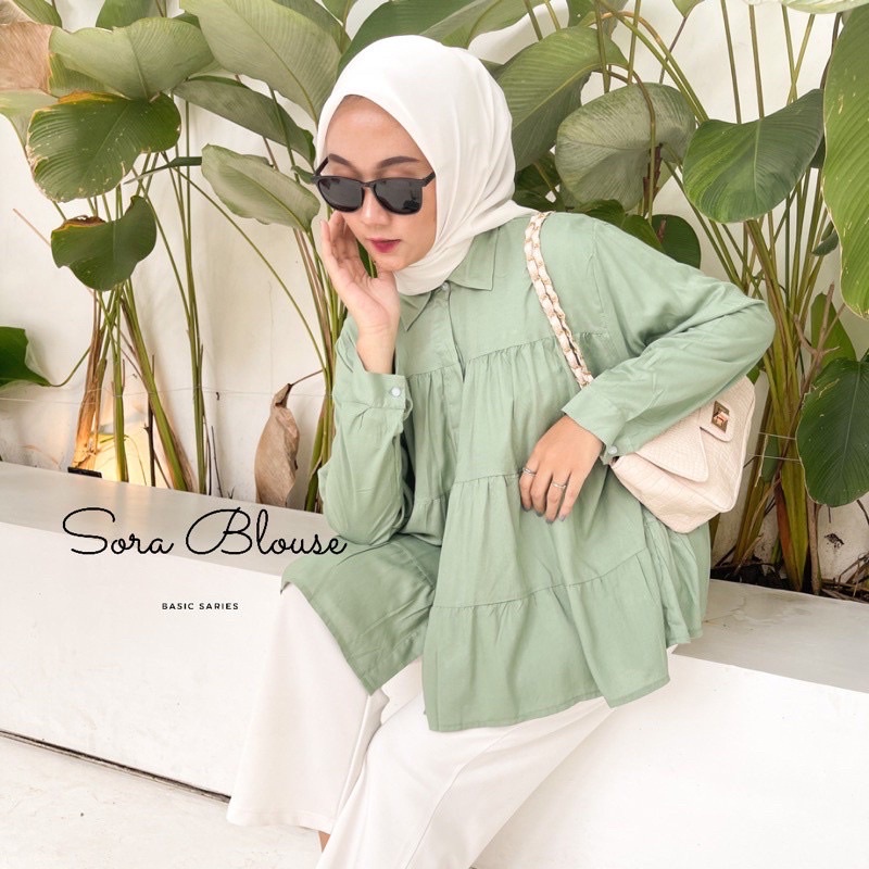 1KG MUAT 5PCS | SORA BLOUSE RAYON KATUN PREMIUM HITS OOTD SELEBGRAM FULL REMPEL JUMBO