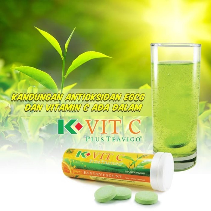 WS585 K-Vit C Teavigo Vitamin C Plus Teh Hijau ASLI 100 ORIGINAL K-LINK