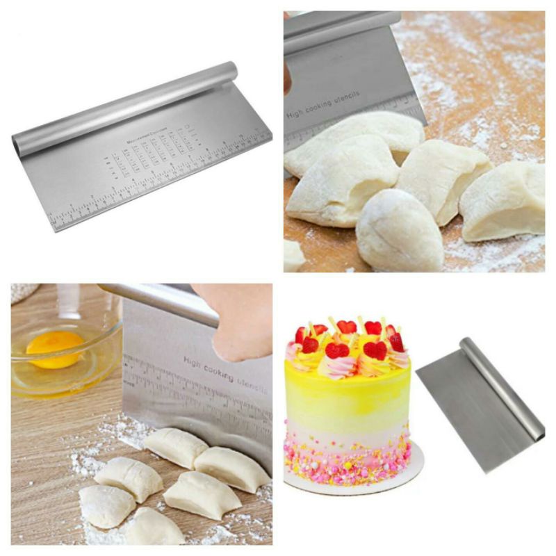 Scraper perata adonan panjang 30 cm bahan stainless tebal spatula impor scraper perata adonan scrape