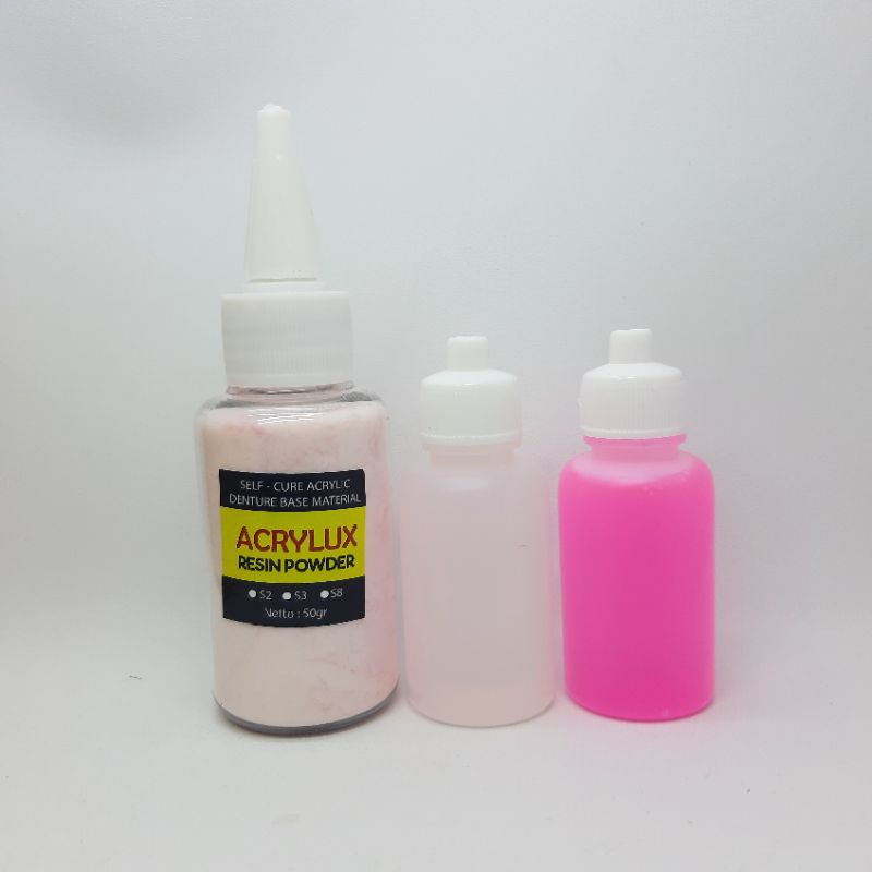 powder acrylic bahan gigi palsu self cure