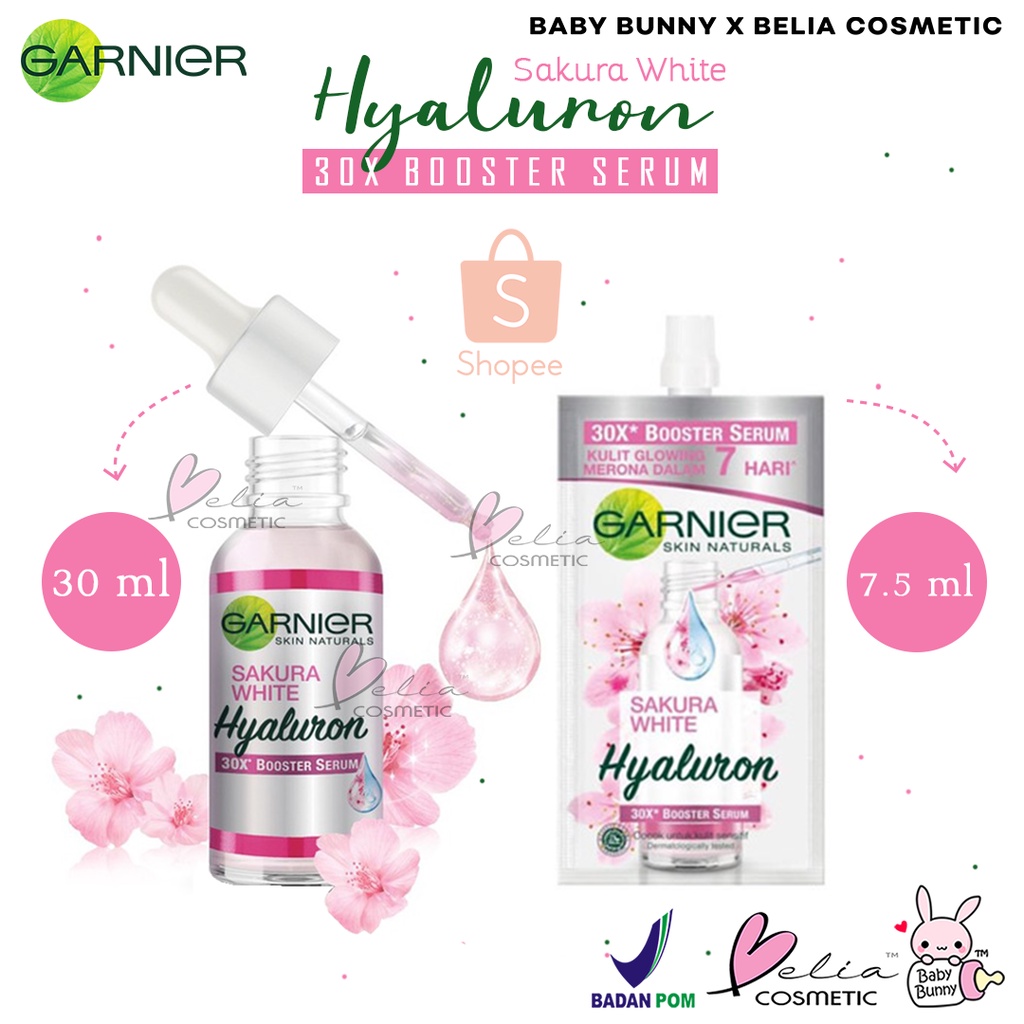 ❤ BELIA ❤ Garnier Serum Sakura White Hyaluron 30x Booster Serum 7.5mL | 30mL (✔️BPOM)