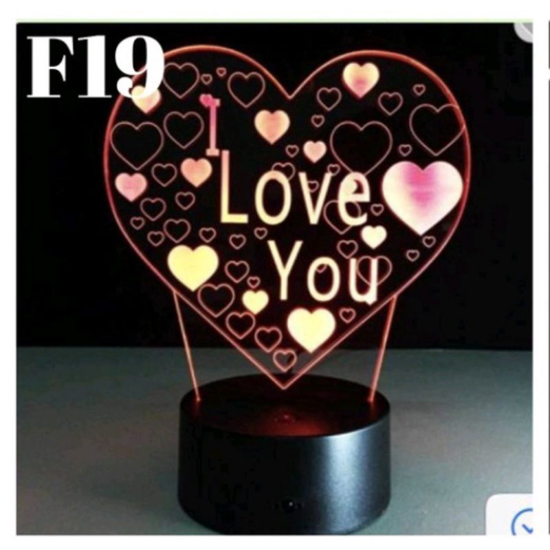 LAMPU HIAS 3D LOVE HEART