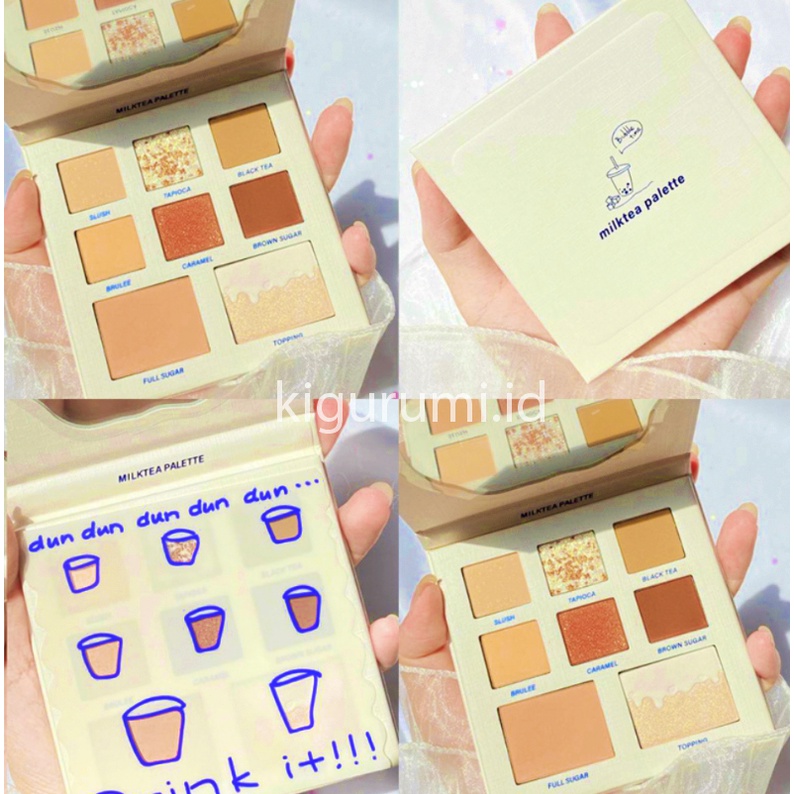 DIKALU Milktea Series 8 Warna Eyeshadow FREE KACA Pallete Matte Eyeshadow Palet Waterproof XX042