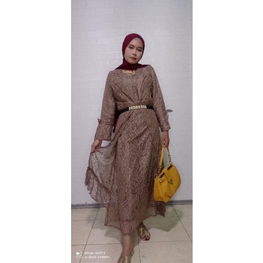 Baju Gamis Brukat Gliter Tipe outher//Free Belt//Baju Pesta//Baju Kondangan