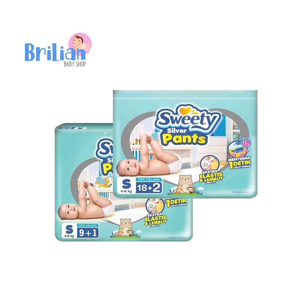 Sweety Silver Pants S - Popok Celana Sweety Silver Pants Ukuran S